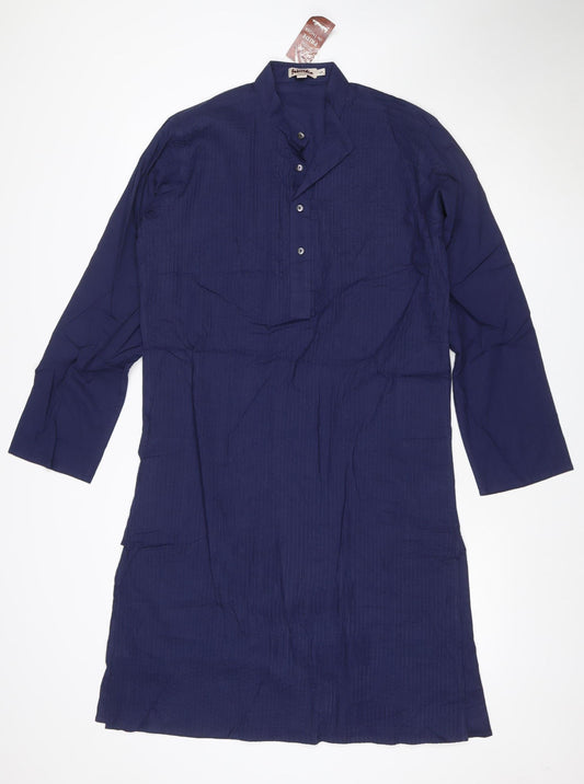 FatFace Women’s Blue Size 10 Cotton Collared Long Sleeve Shirt Dress