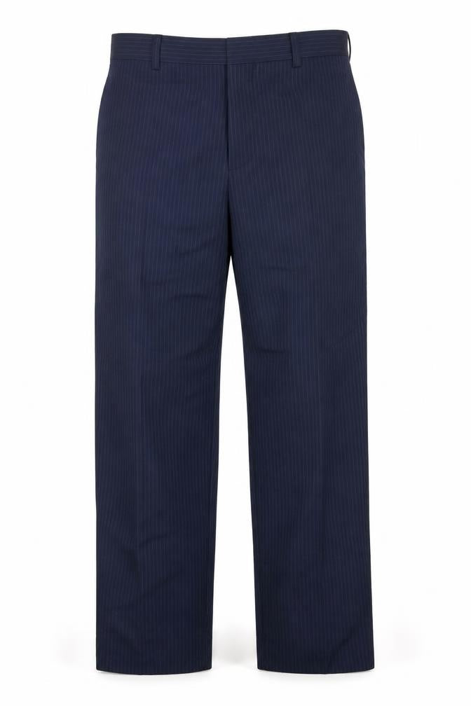 Marks & Spencer Men Blue Pinstripe Wool Dress Trousers 36in 31in