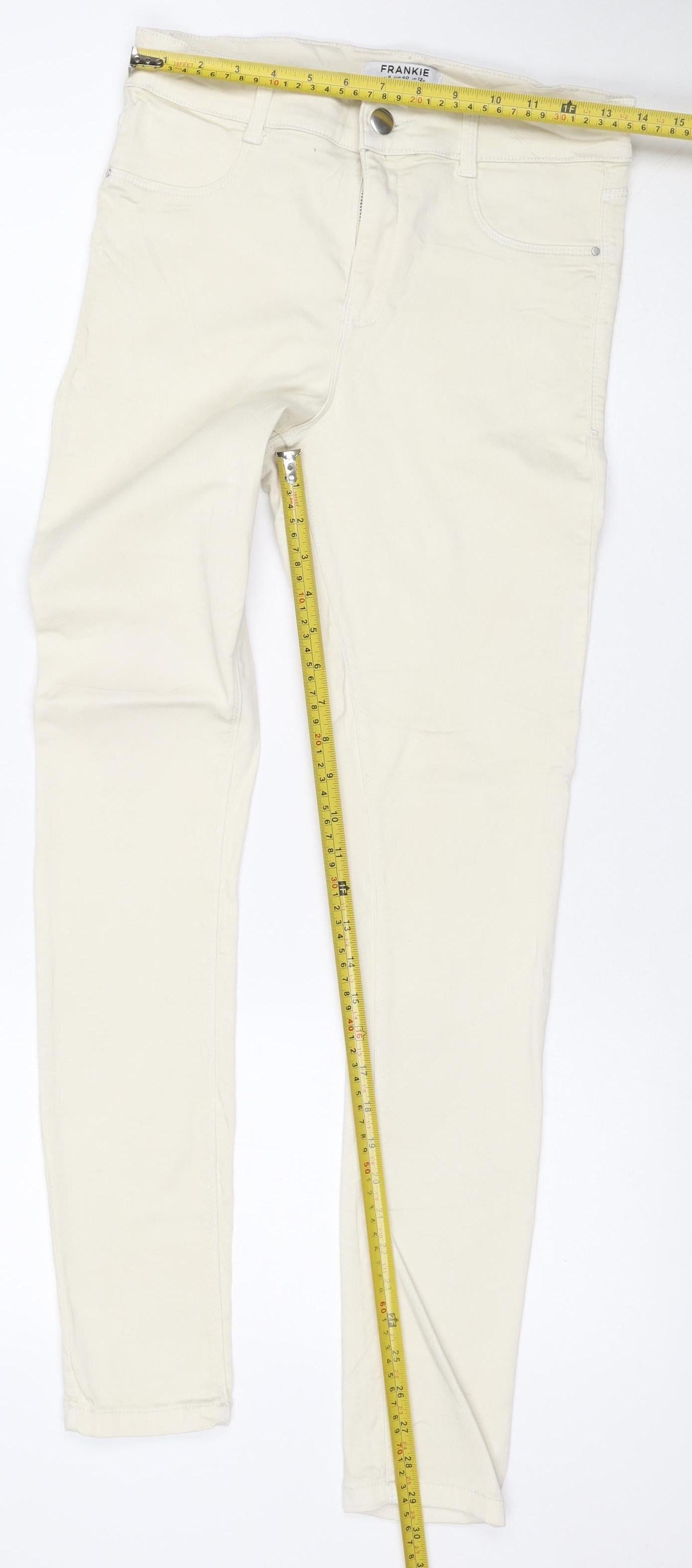 Dorothy Perkins Women Ivory UK 12R Frankie Skinny Stretch Jeans