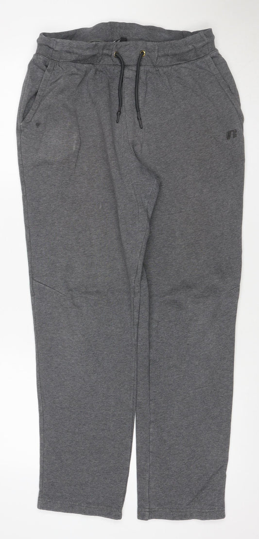 Russell Men's Grey M 32-34 Fleece Jogger Sweatpants Drawstring