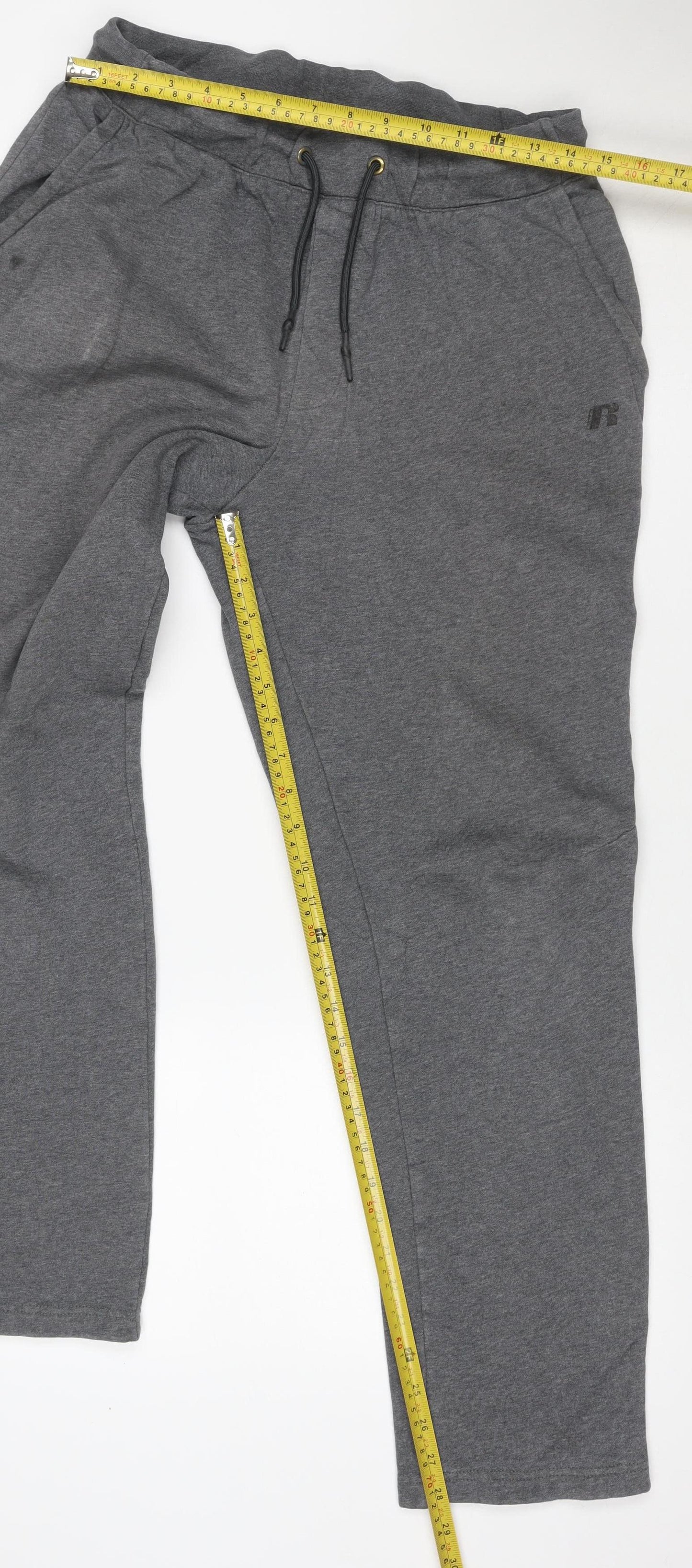 Russell Men's Grey M 32-34 Fleece Jogger Sweatpants Drawstring