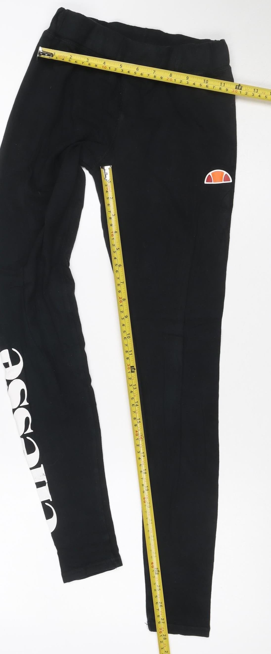 Close-up detail of Ellesse Women’s Black UK 10 Logo Track Pants Cotton Stretch
