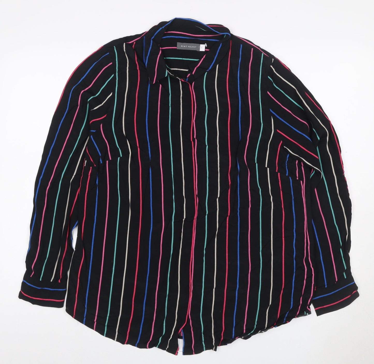 Mint Velvet Women’s Multicoloured Stripe Button-Up Shirt UK 14