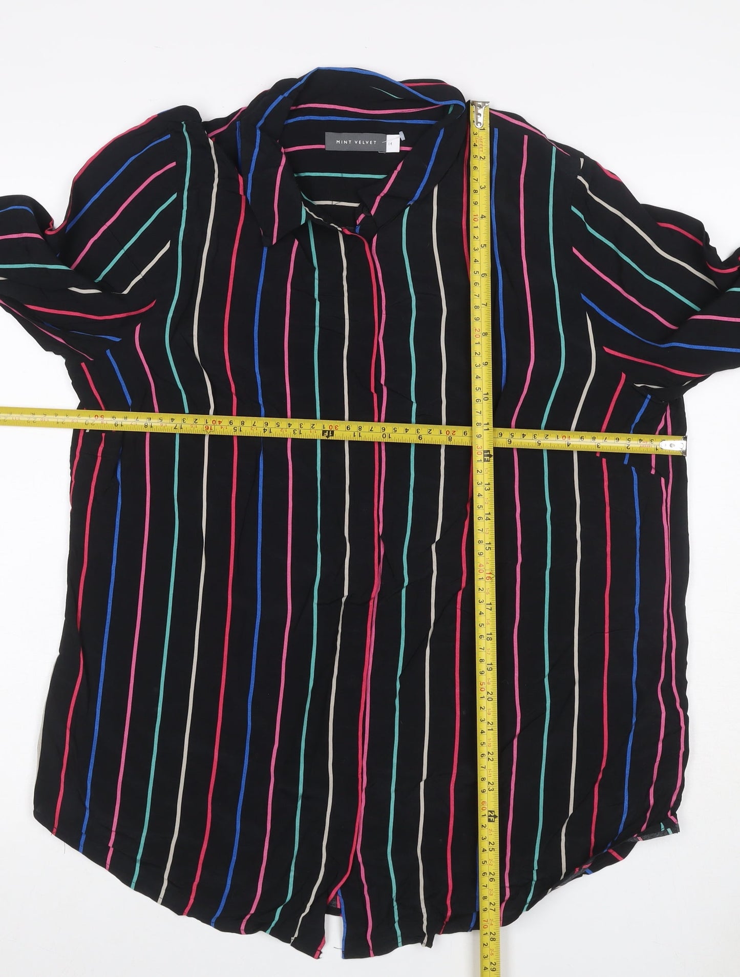 Mint Velvet Women’s Multicoloured Stripe Button-Up Shirt UK 14