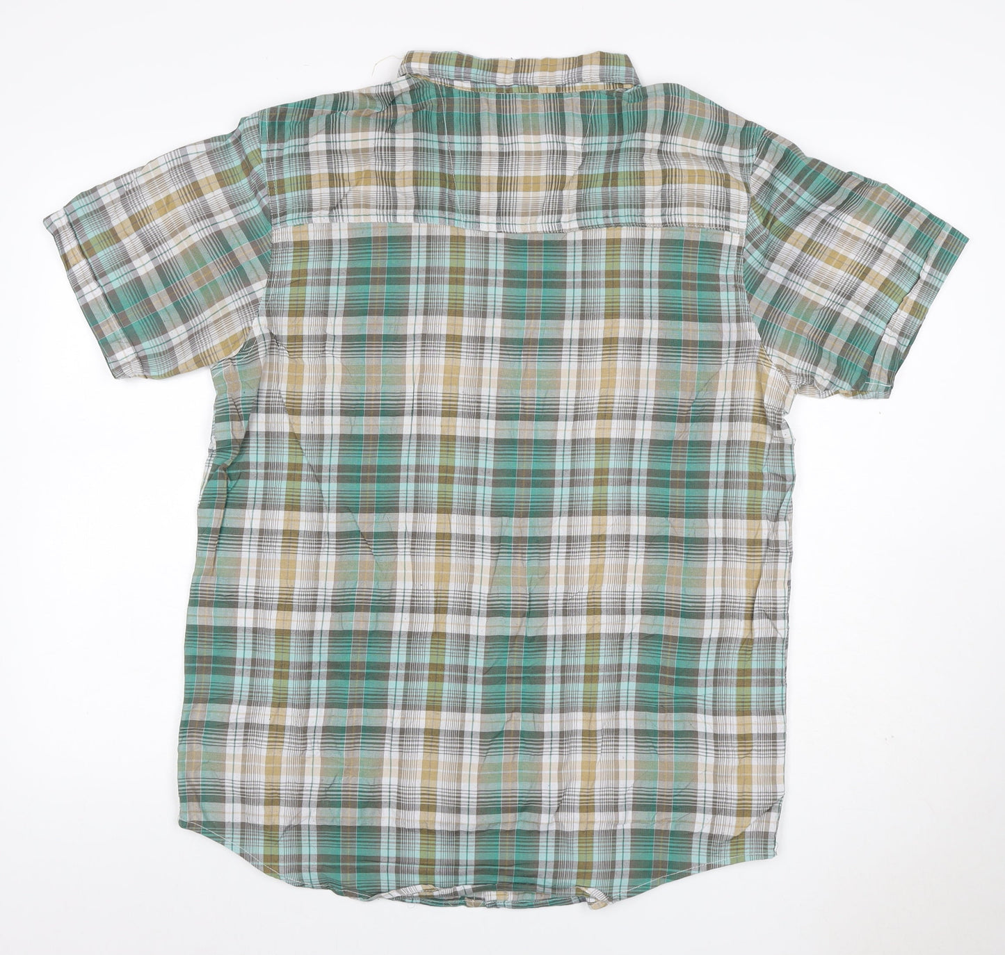 MALAY Men’s Green Plaid XL Short Sleeve Button-Up Shirt 1X