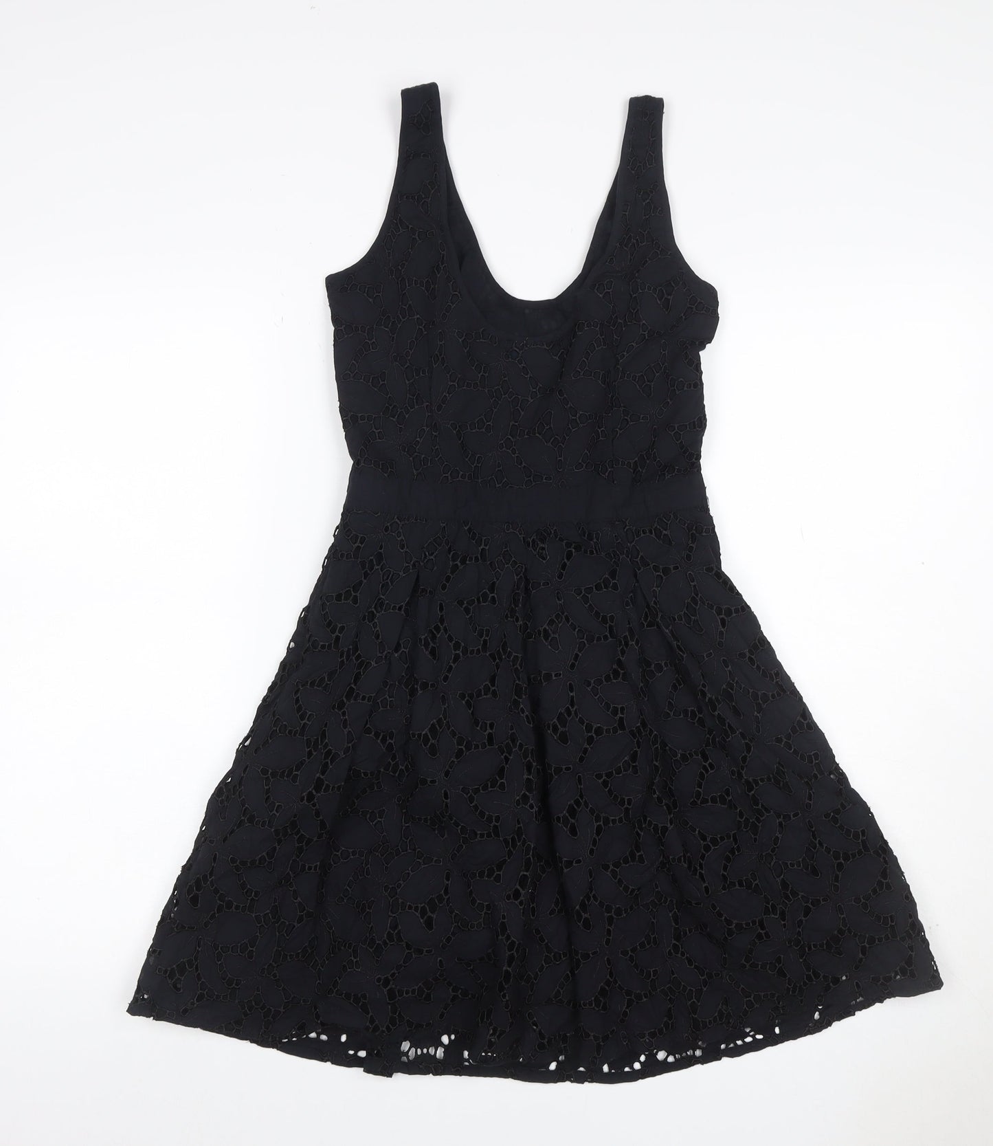 Oasis Women’s Black Size 8 Floral Lace Fit & Flare Party Dress