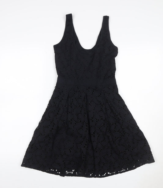 Oasis Women’s Black Size 8 Floral Lace Fit & Flare Party Dress