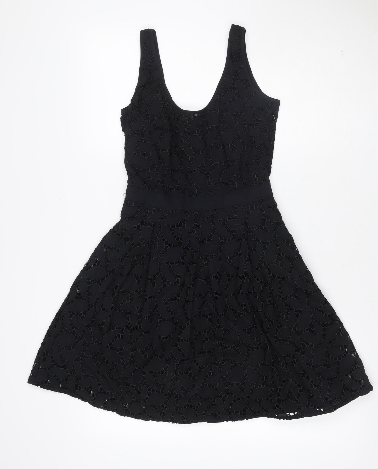 Oasis Women’s Black Size 8 Floral Lace Fit & Flare Party Dress