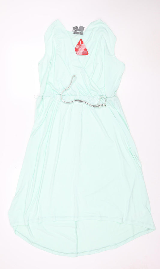 South Women Green UK 14 Sleeveless Empire Waist Maxi Dress