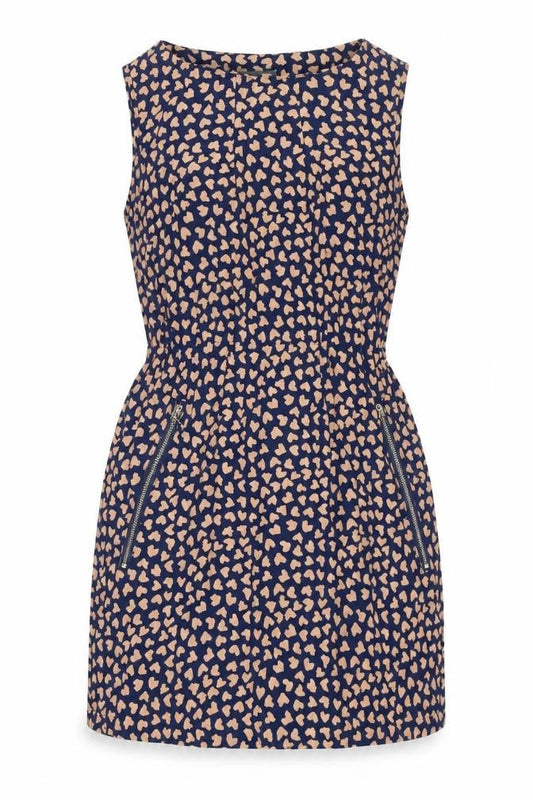 Apricot Women’s Blue Beige Leopard Print Ruched Bodycon Dress Size S