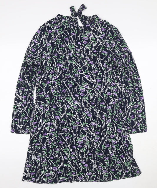 M&S Collection Petite Women Multicoloured Size 12 Floral A-Line Dress