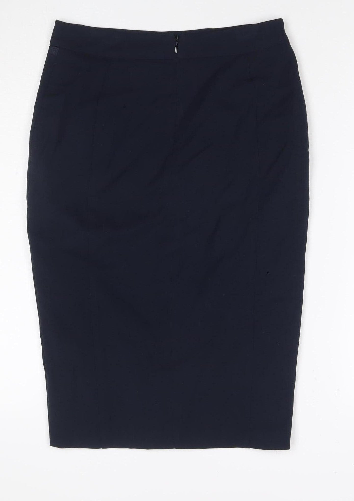 Marks and Spencer Women Navy UK 8 Pencil Knee Length Work Skirt
