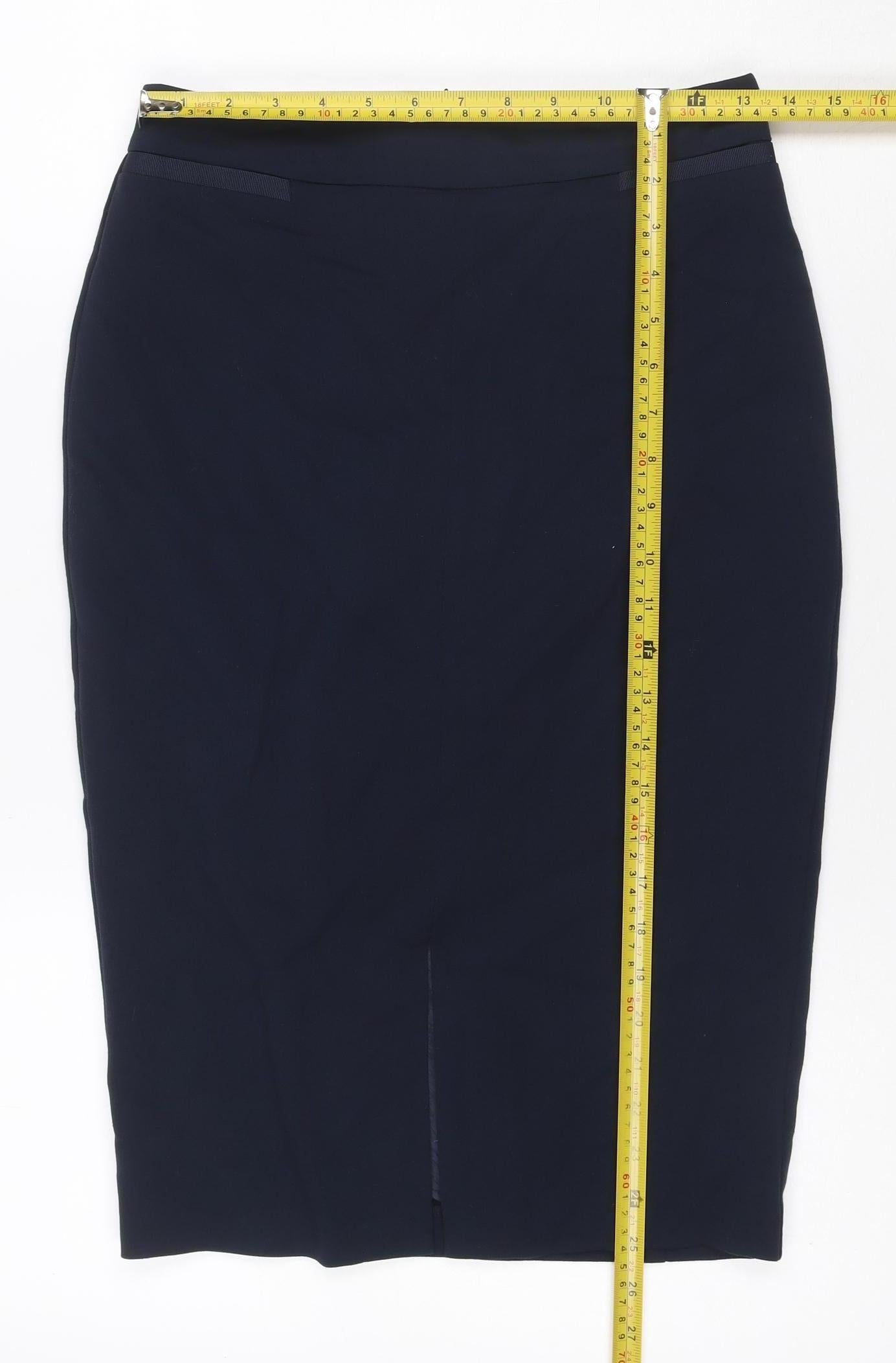Marks and Spencer Women Navy UK 8 Pencil Knee Length Work Skirt