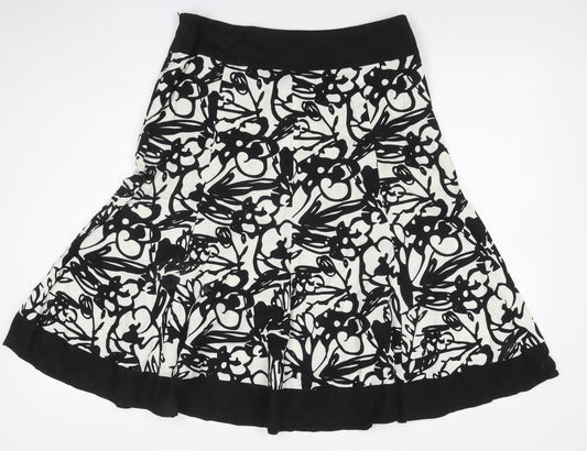 Style by EWM Women’s Black Ivory Floral Skater Skirt UK 14