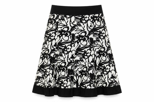 Style by EWM Women’s Black Ivory Floral Skater Skirt UK 14