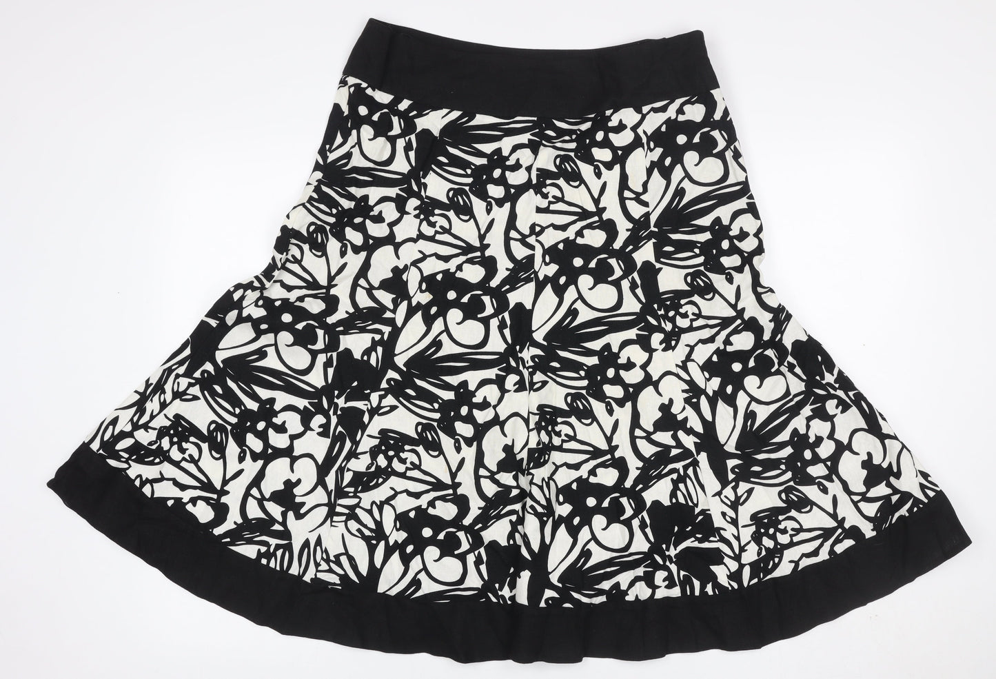 Style by EWM Women’s Black Ivory Floral Skater Skirt UK 14