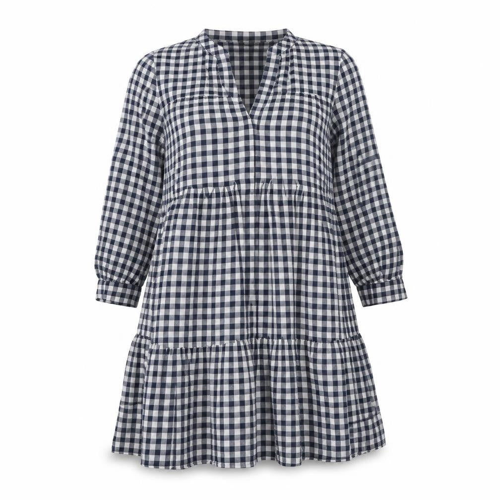 Phase Eight Women’s Blue Gingham Check Fit & Flare Dress UK 12