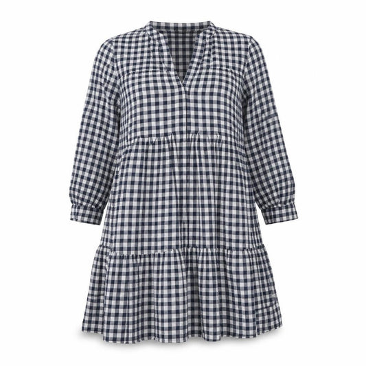 Phase Eight Women’s Blue Gingham Check Fit & Flare Dress UK 12