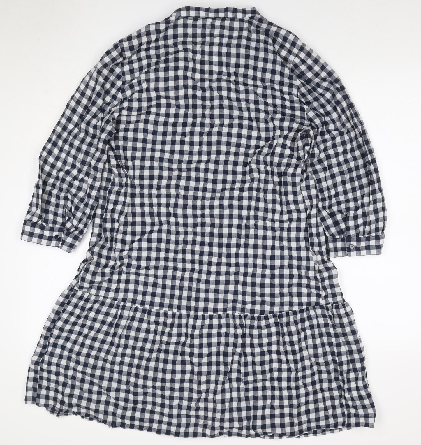 Phase Eight Women’s Blue Gingham Check Fit & Flare Dress UK 12