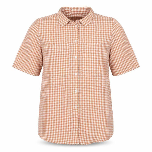 Soaked in Luxury Unisex Orange Check Shirt M Short Sleeve Button-Up