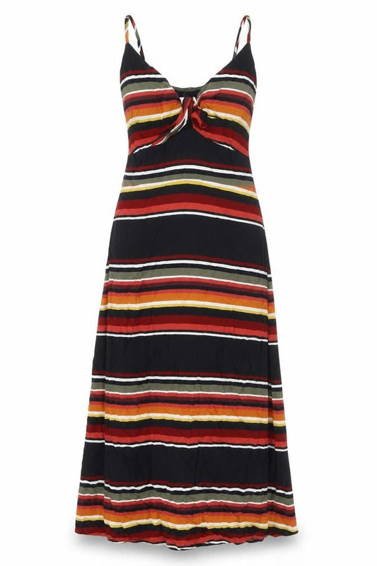 Warehouse Women Multicoloured UK 10 Striped Strappy Maxi Dress