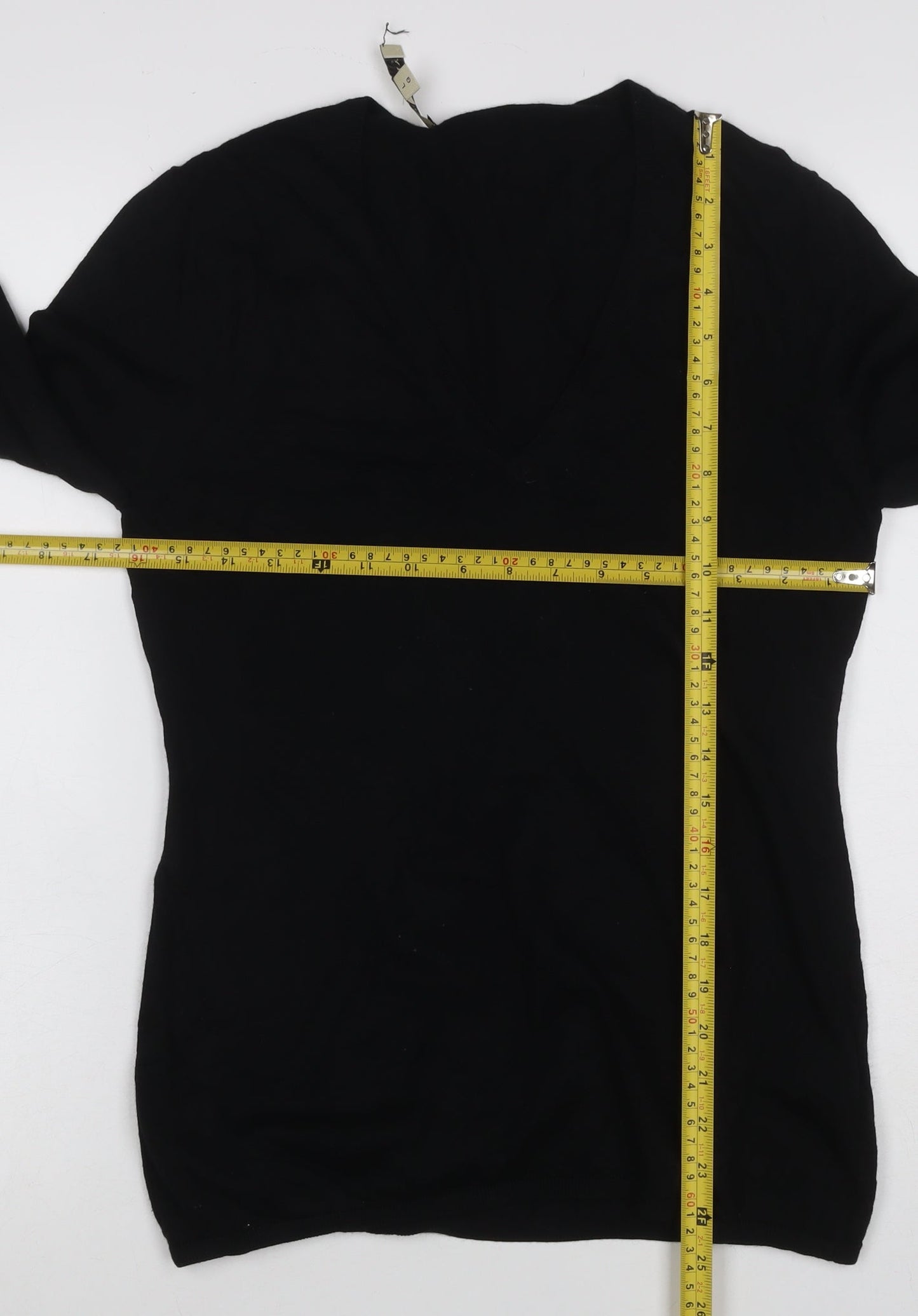 Burberry London Women’s Black Merino Wool V-Neck Knit Jumper Size L