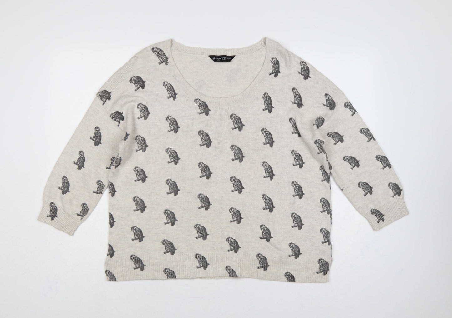 Dorothy Perkins Women’s Beige Size 20 Monkey Print Angora Knit Jumper