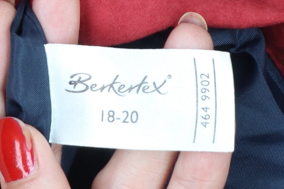 Berketex Women’s Red Navy Collar Mid-Length Coat Size 18-20 Lined