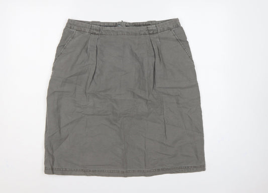 Seasalt Cornwall Women’s Grey UK 14 Linen Cotton Pencil Knee Skirt