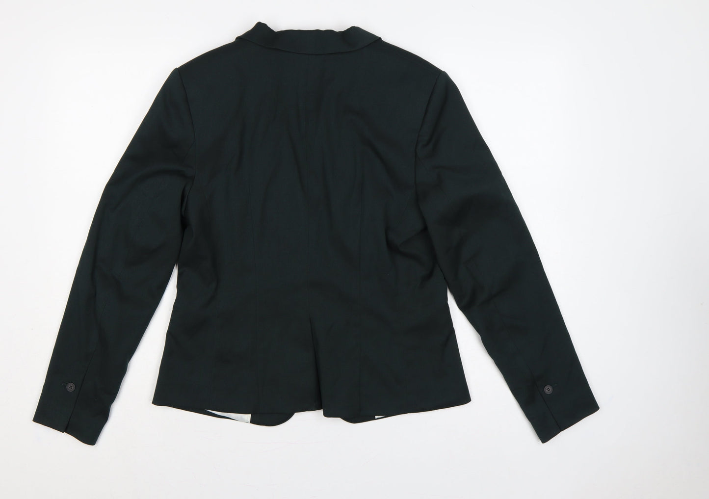 H&M Women Black UK 14 Tailored Single-Breasted Lined Blazer Jacket
