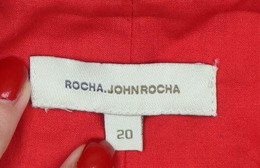 Rocha John Rocha Women’s Red Linen Floral Cuff Blazer UK 20