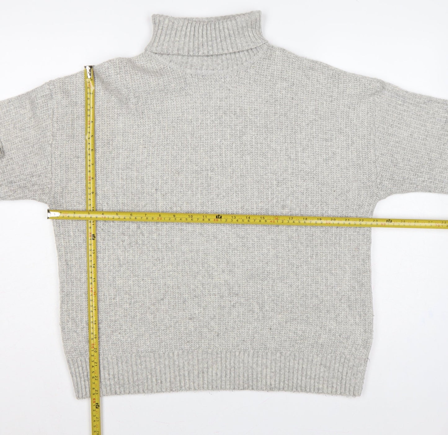 Marks and Spencer Women’s Grey UK 14 Roll Neck Rib Knit Pullover Jumper