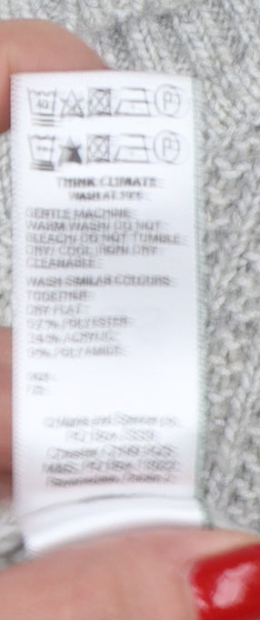 Marks and Spencer Women’s Grey UK 14 Roll Neck Rib Knit Pullover Jumper