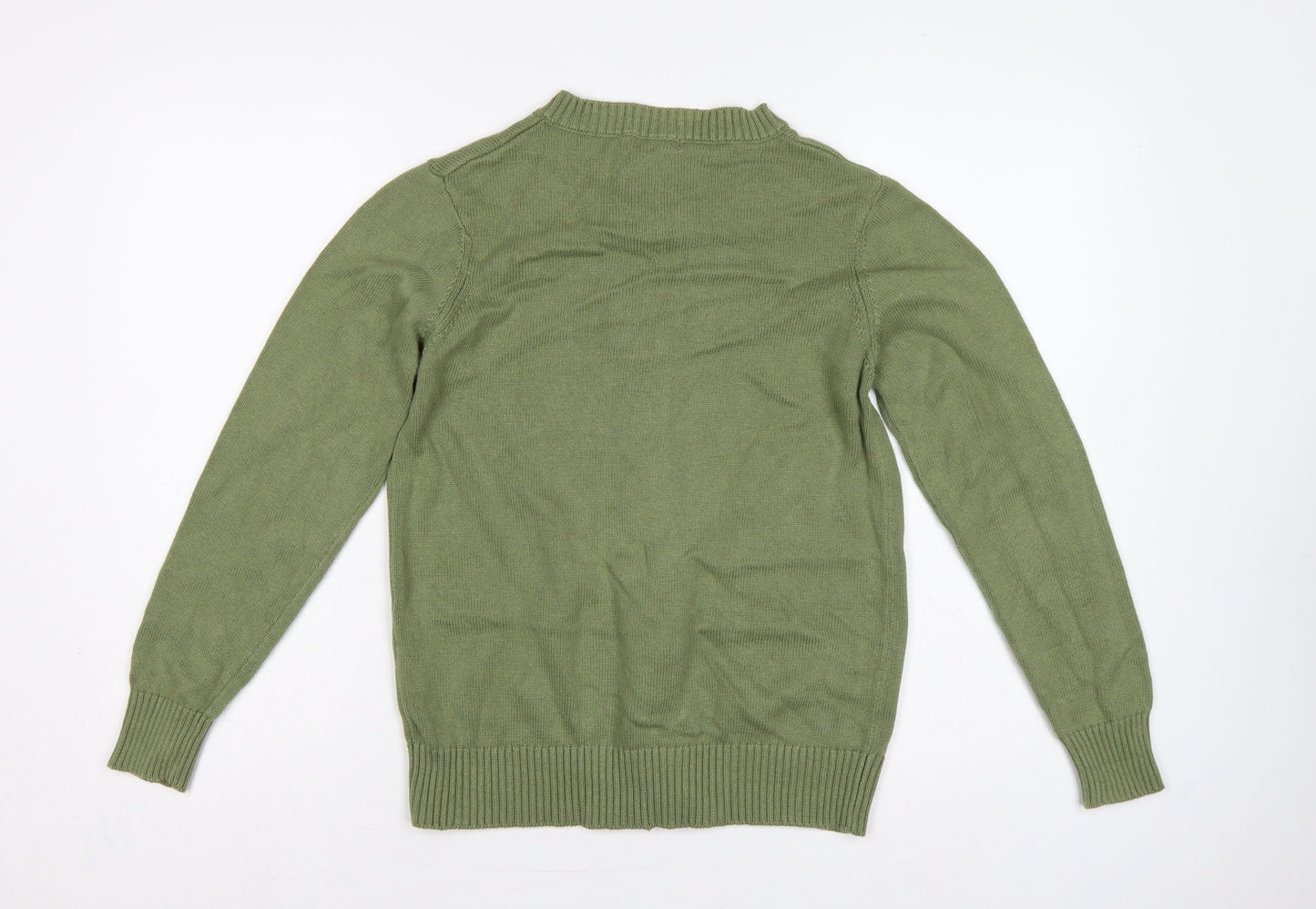Damart Women Green UK 12 Full Zip Cable Knit Cotton Cardigan