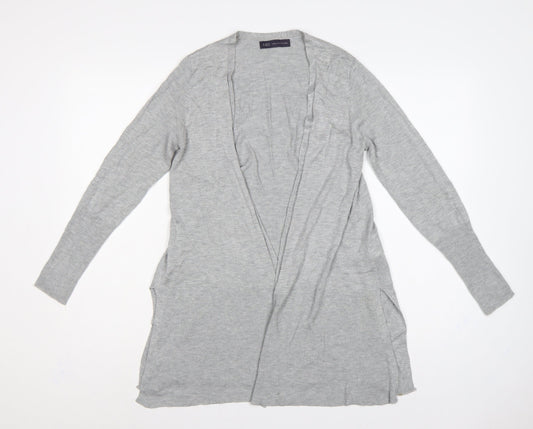 Marks & Spencer Women Grey S Open Knit Longline Cardigan