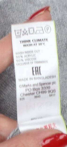 Marks & Spencer Women Grey S Open Knit Longline Cardigan