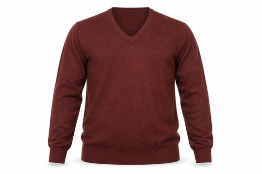 Marks & Spencer Mens Brown Cotton V-Neck Pullover Jumper L
