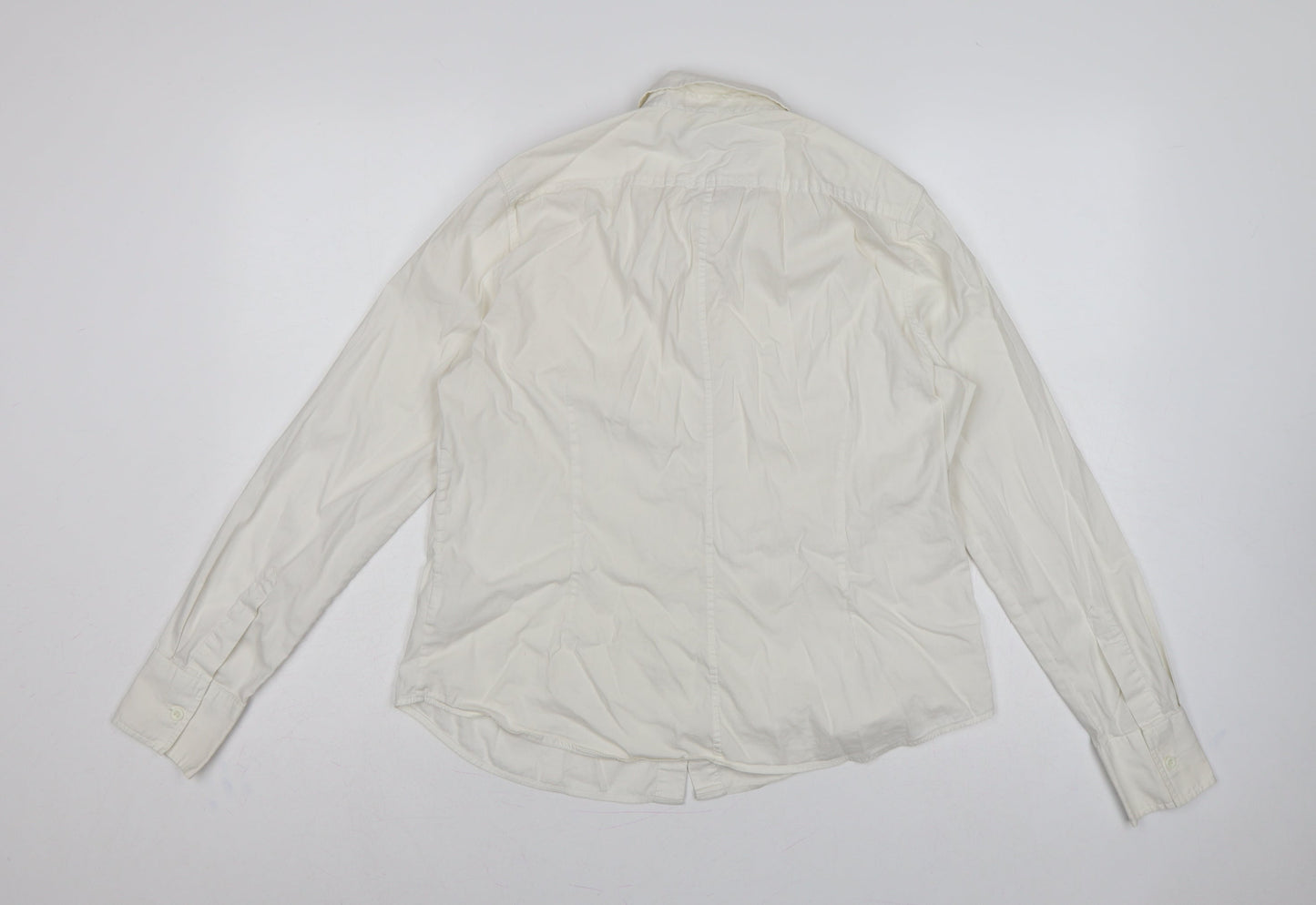 French Connection Women Ivory Size 16 Classic Long Sleeve Shirt