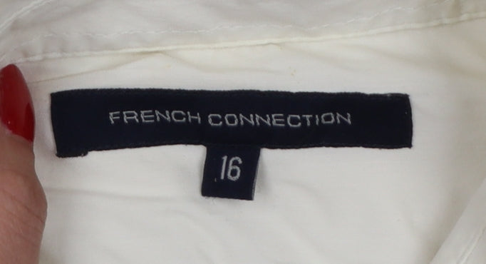 French Connection Women Ivory Size 16 Classic Long Sleeve Shirt