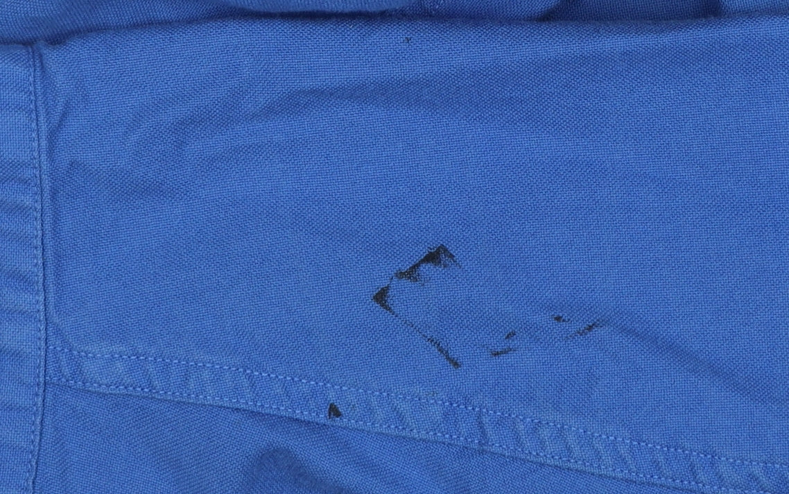 Tommy Hilfiger Men’s Blue Large Cotton Button-Down Long Sleeve Shirt