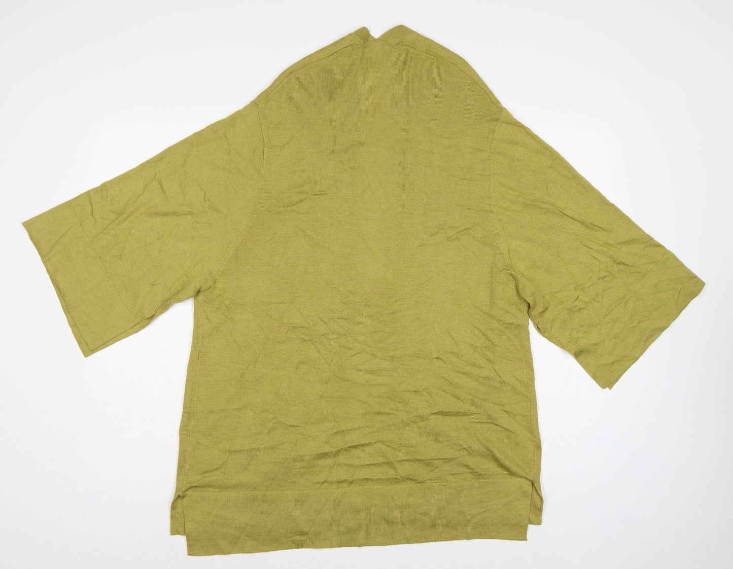 VIZ-A-VIZ Women’s Green M Open Knit Kimono Sleeve Cardigan