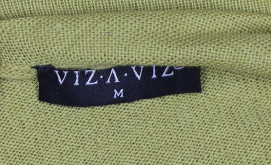 VIZ-A-VIZ Women’s Green M Open Knit Kimono Sleeve Cardigan