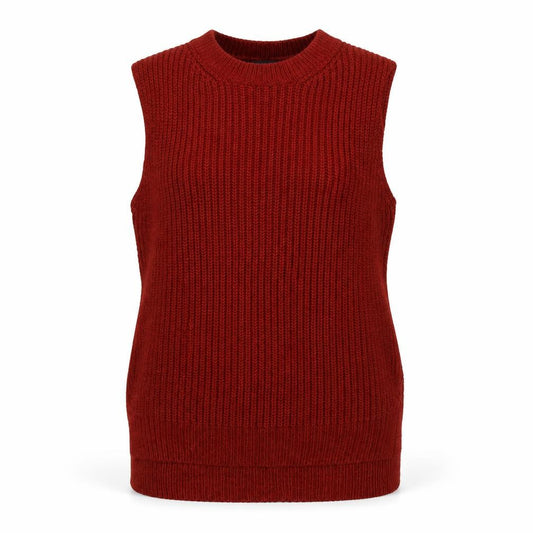 Marks & Spencer Women Brown UK 10 Sleeveless Rib Knit Jumper Vest