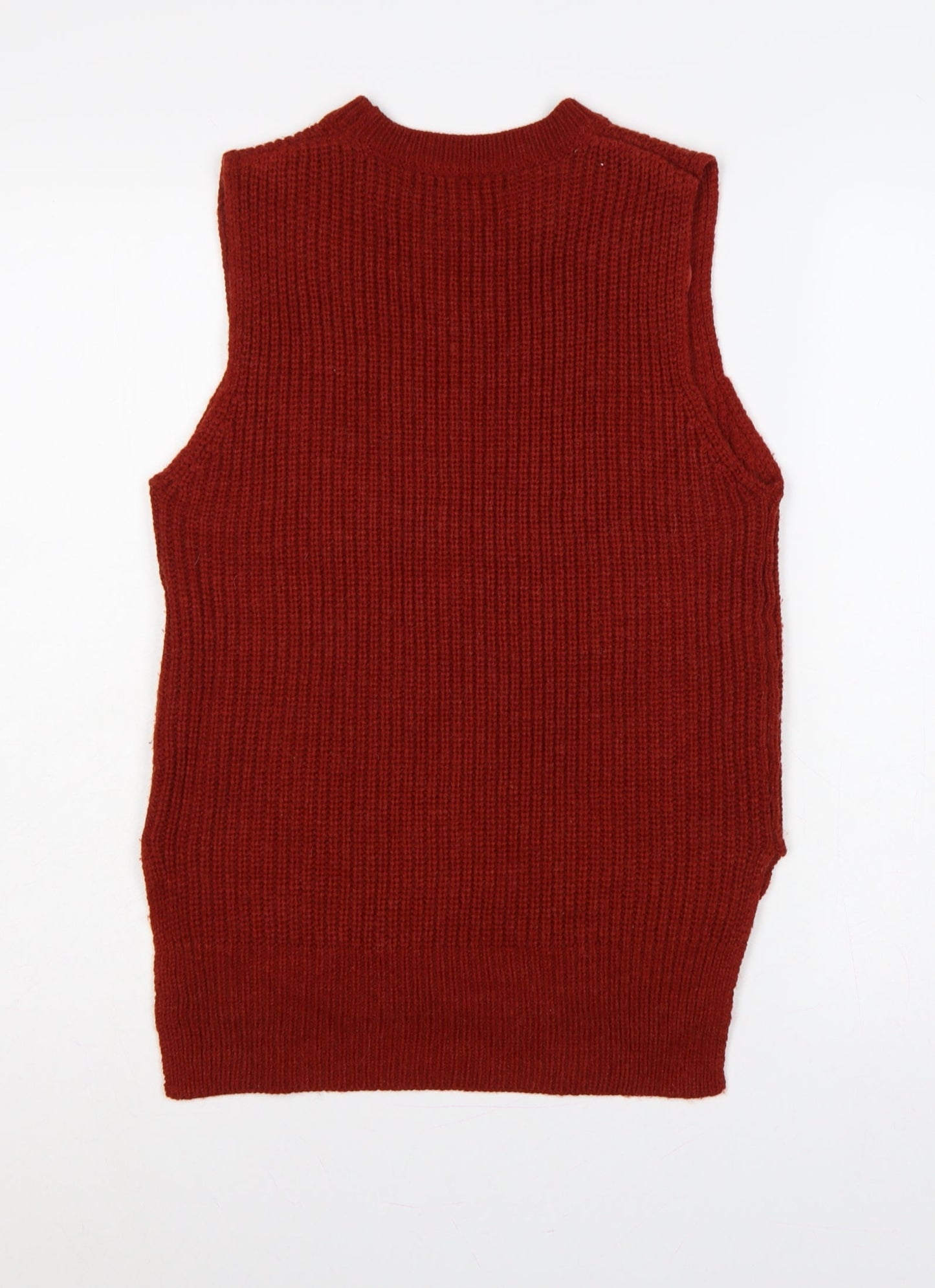 Marks and Spencer Women Brown UK 10 Sleeveless Rib Knit Jumper Vest