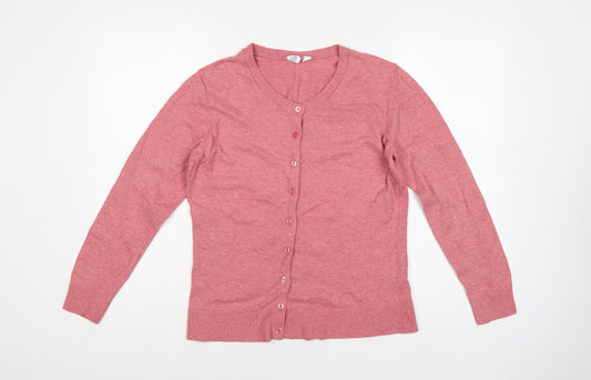GAP Women’s Pink L Button Front Round Neck Knit Cardigan