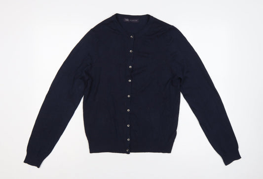 Marks & Spencer Women Blue Size 14 Button Knit Cardigan