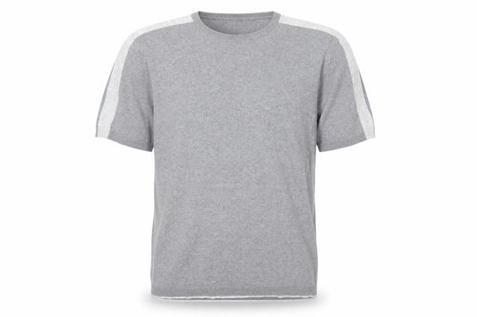 Marks & Spencer Men Grey L Cotton Knit Short Sleeve Pullover Jumper
