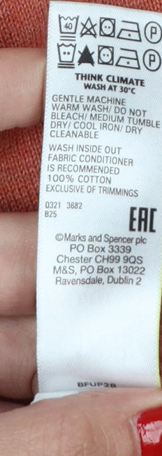 Marks and Spencer Women Orange 2XL Cotton Crew Neck Knit Jumper