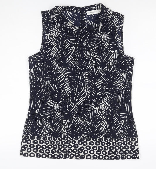 Paraphrase Women’s Black Tropical Print Sleeveless Blouse UK 10