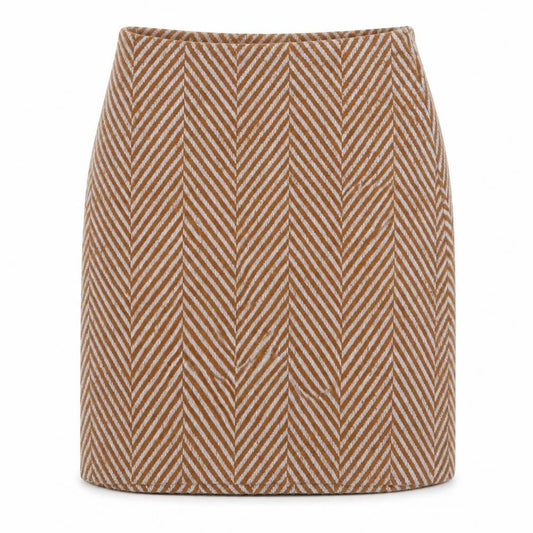 Marks & Spencer Women’s Brown Herringbone Wool Blend Pencil Skirt UK 8